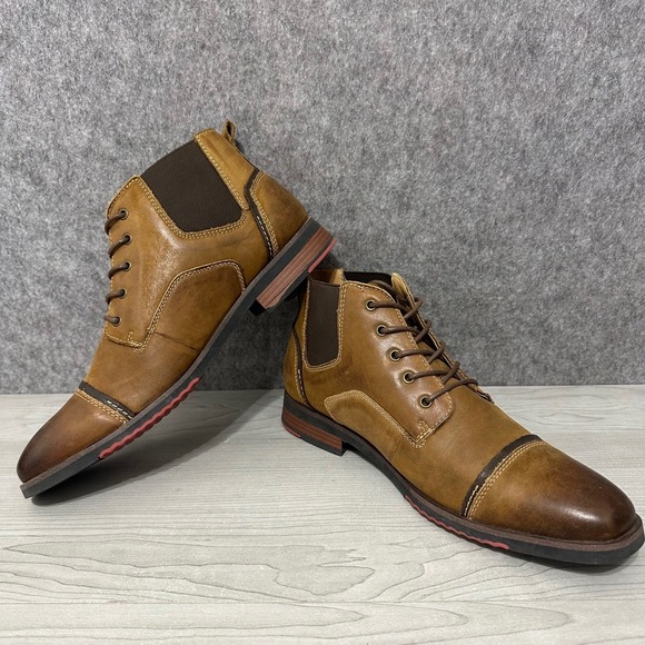 Steve‎ Madden Murdock MURD01M1 Mens Sz 10.5 Tan Leather Cap Toe Lace Up Boots main image 9